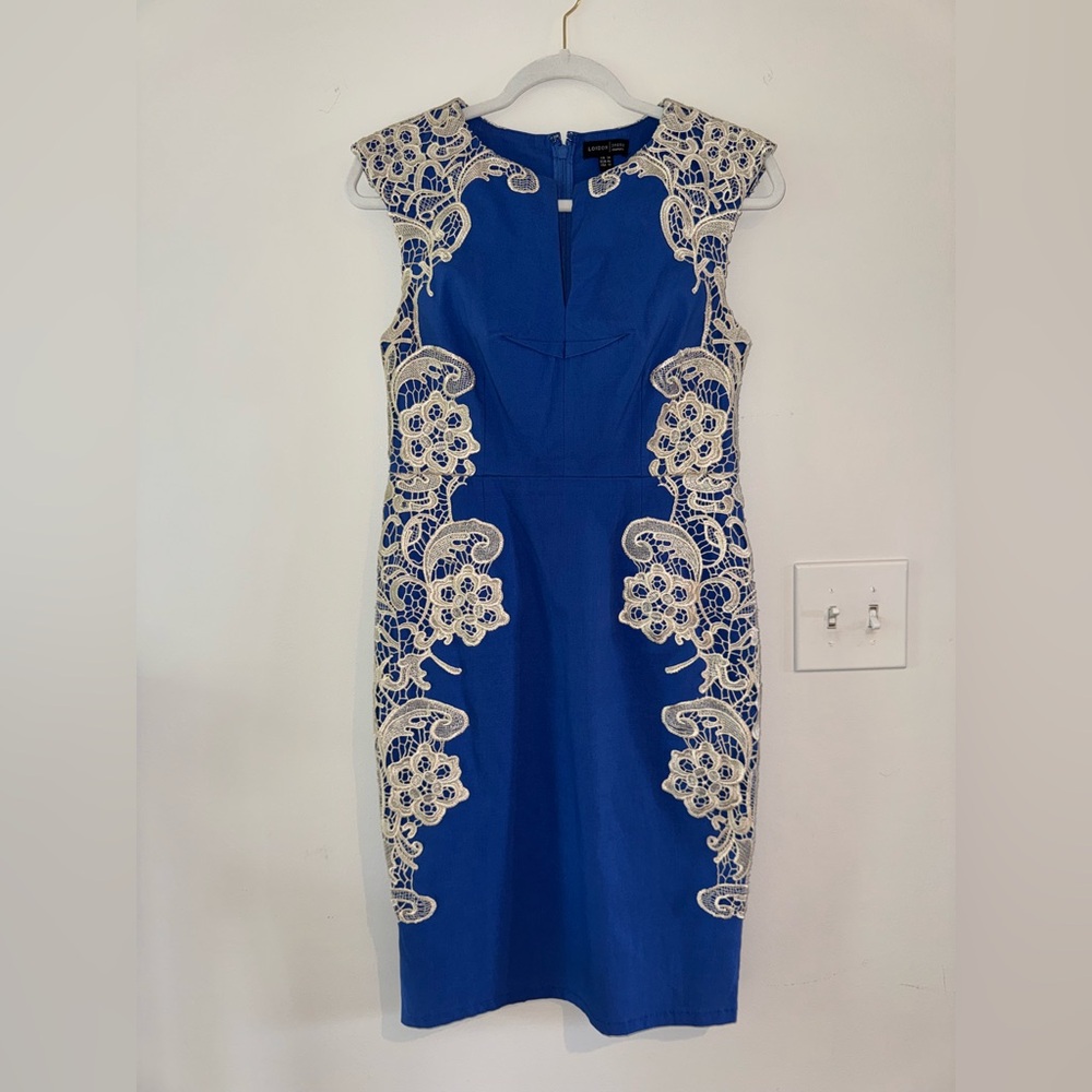 Elegant Blue Lace Dress